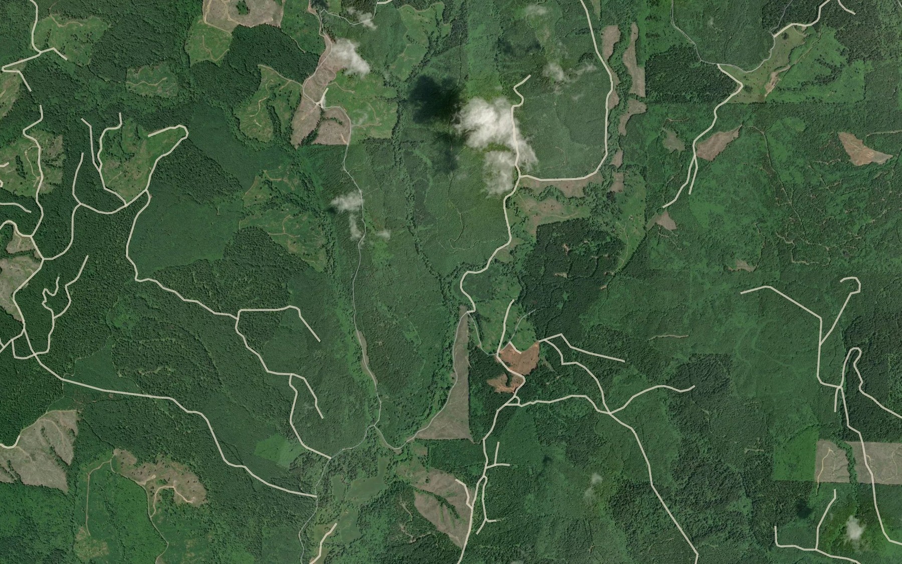 Satellite map of the Trailover Creek