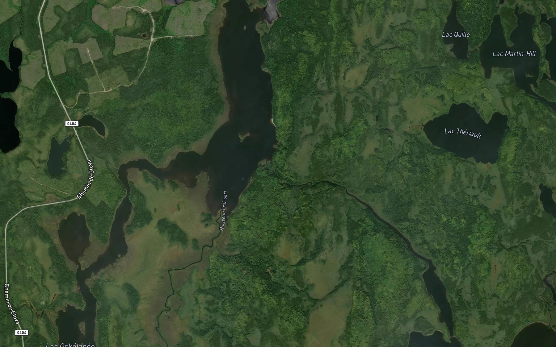 Satellite map of the Ruisseau Parker