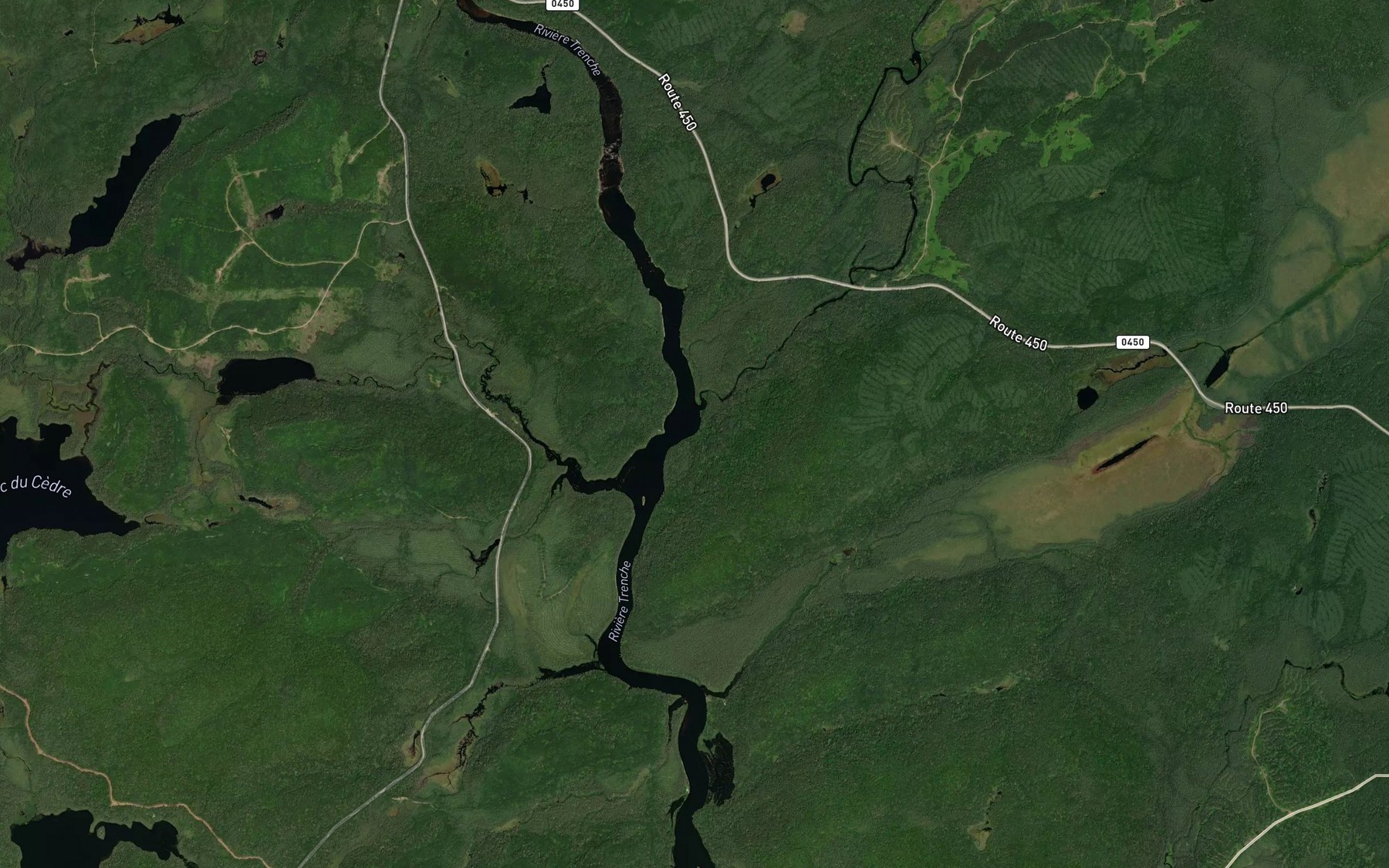 Satellite map of the Riviere Chaumonot