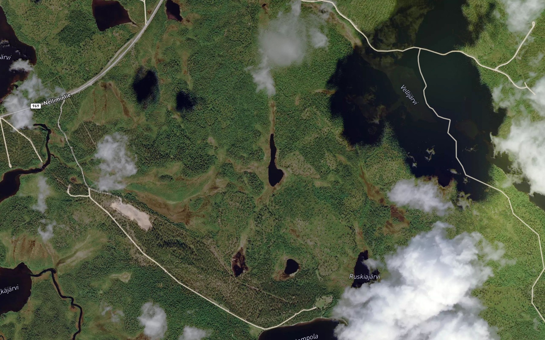 Satellite map of the Juomusjarvi