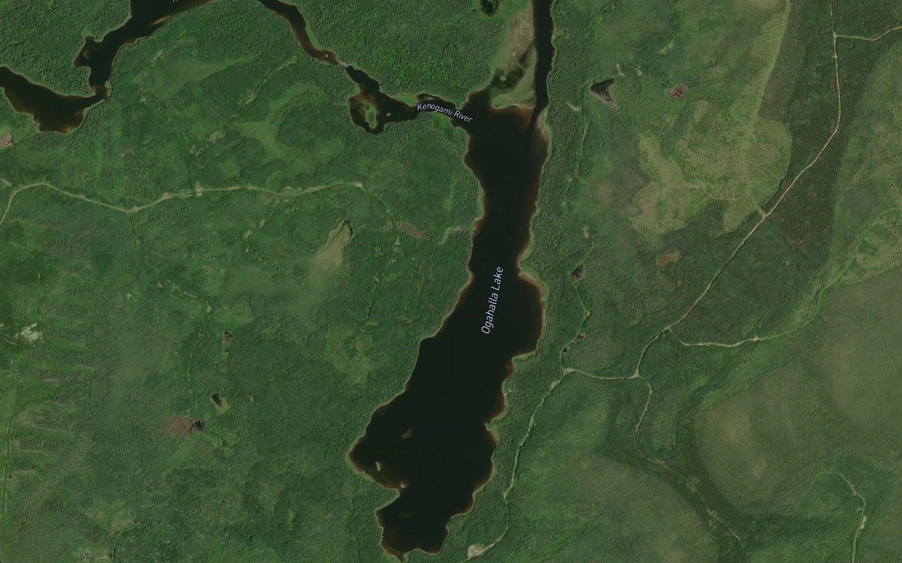 Satellite map of the Ogahalla Lake