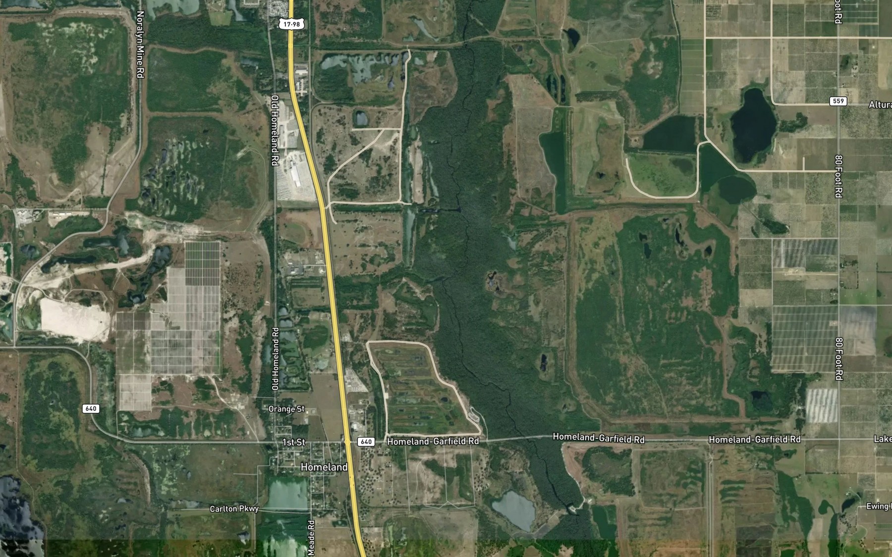 Satellite map of the Barber Branch