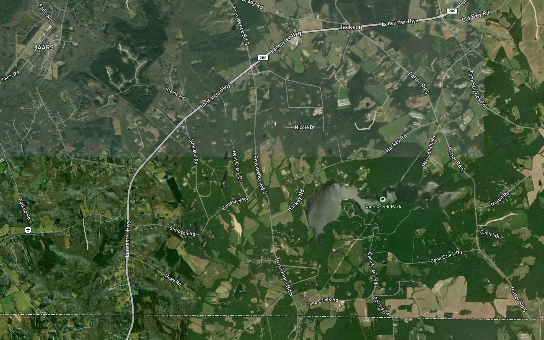 Satellite map of the Robin Branch