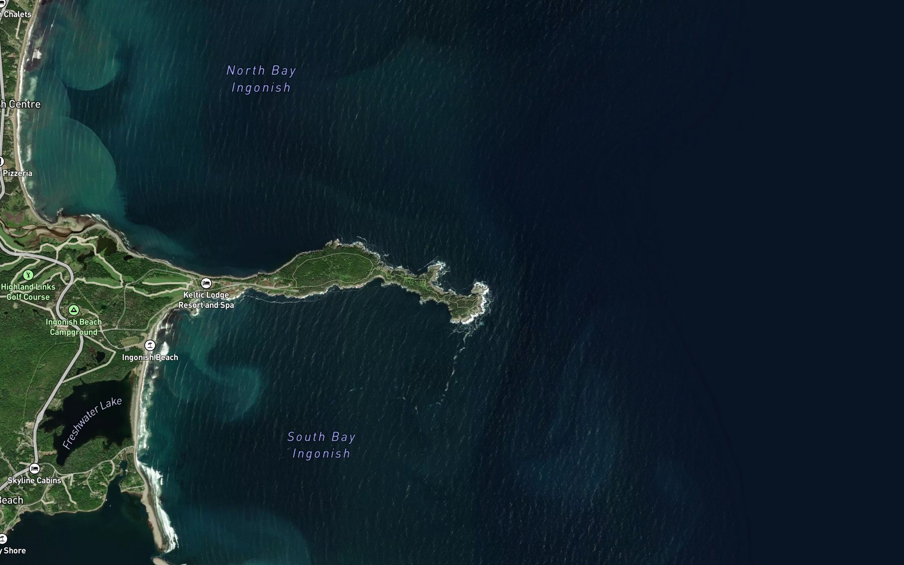 Satellite map of the Mink Cove
