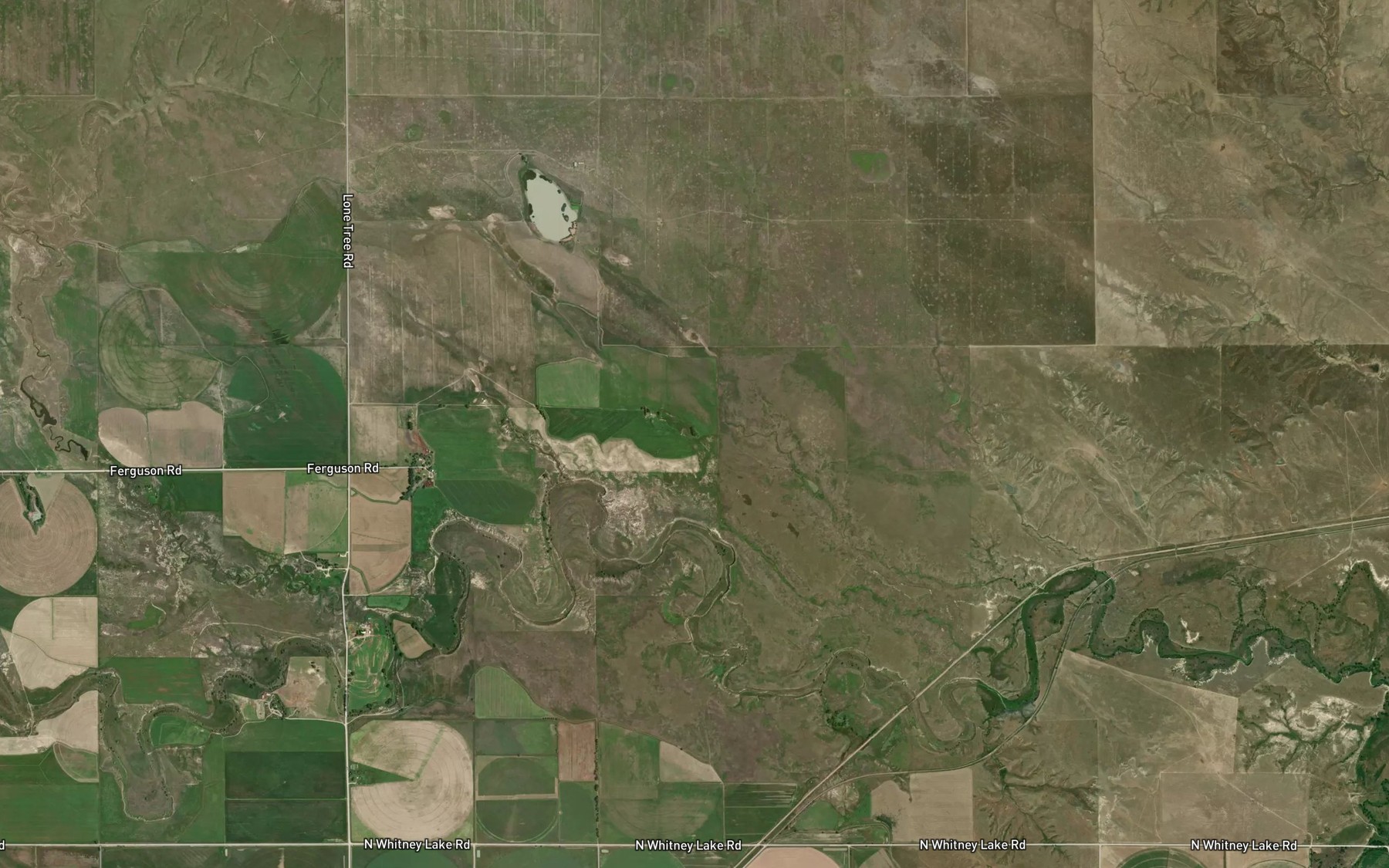 Satellite map of the Baldwin Reservoir