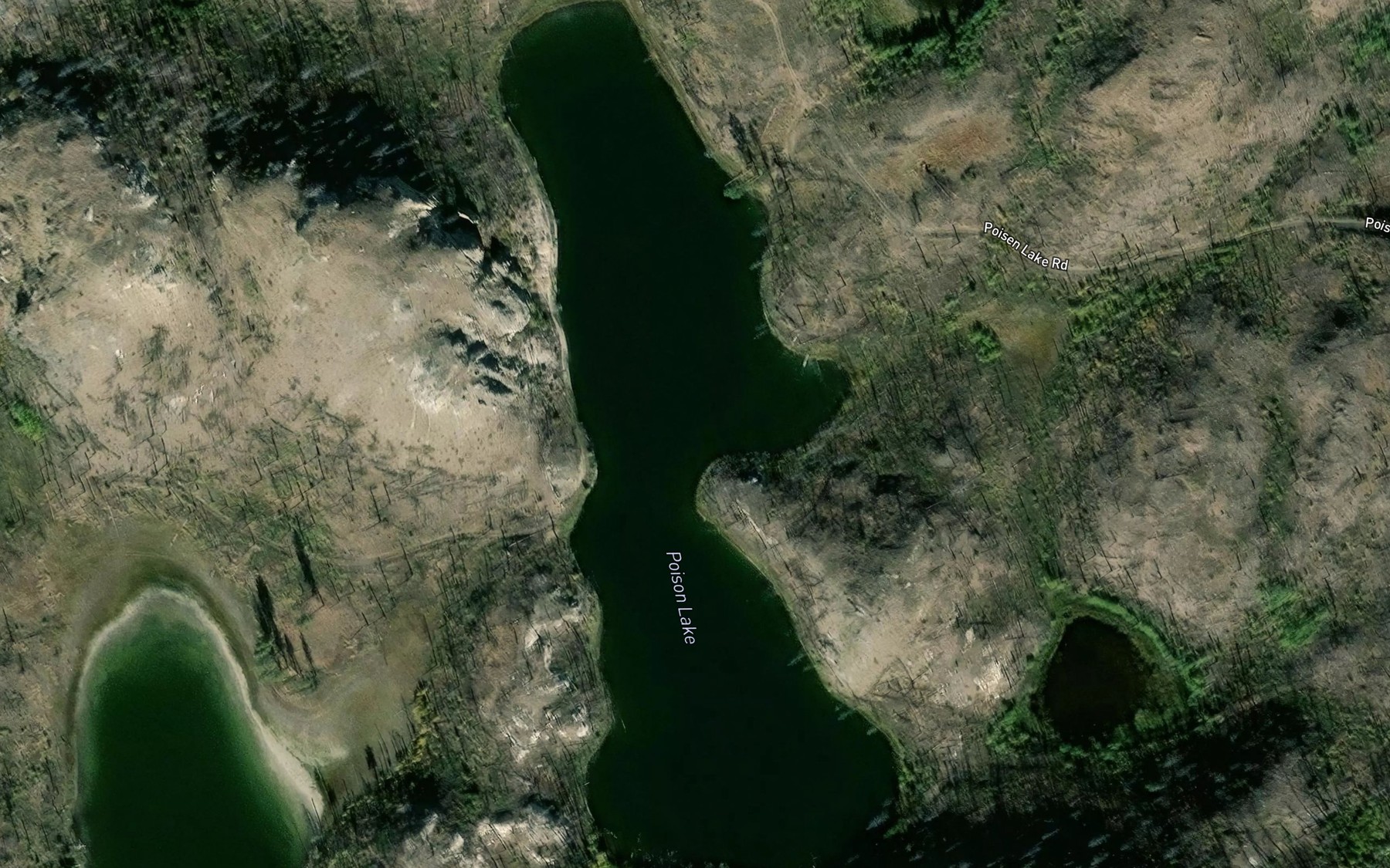 Satellite map of the Poison Lake