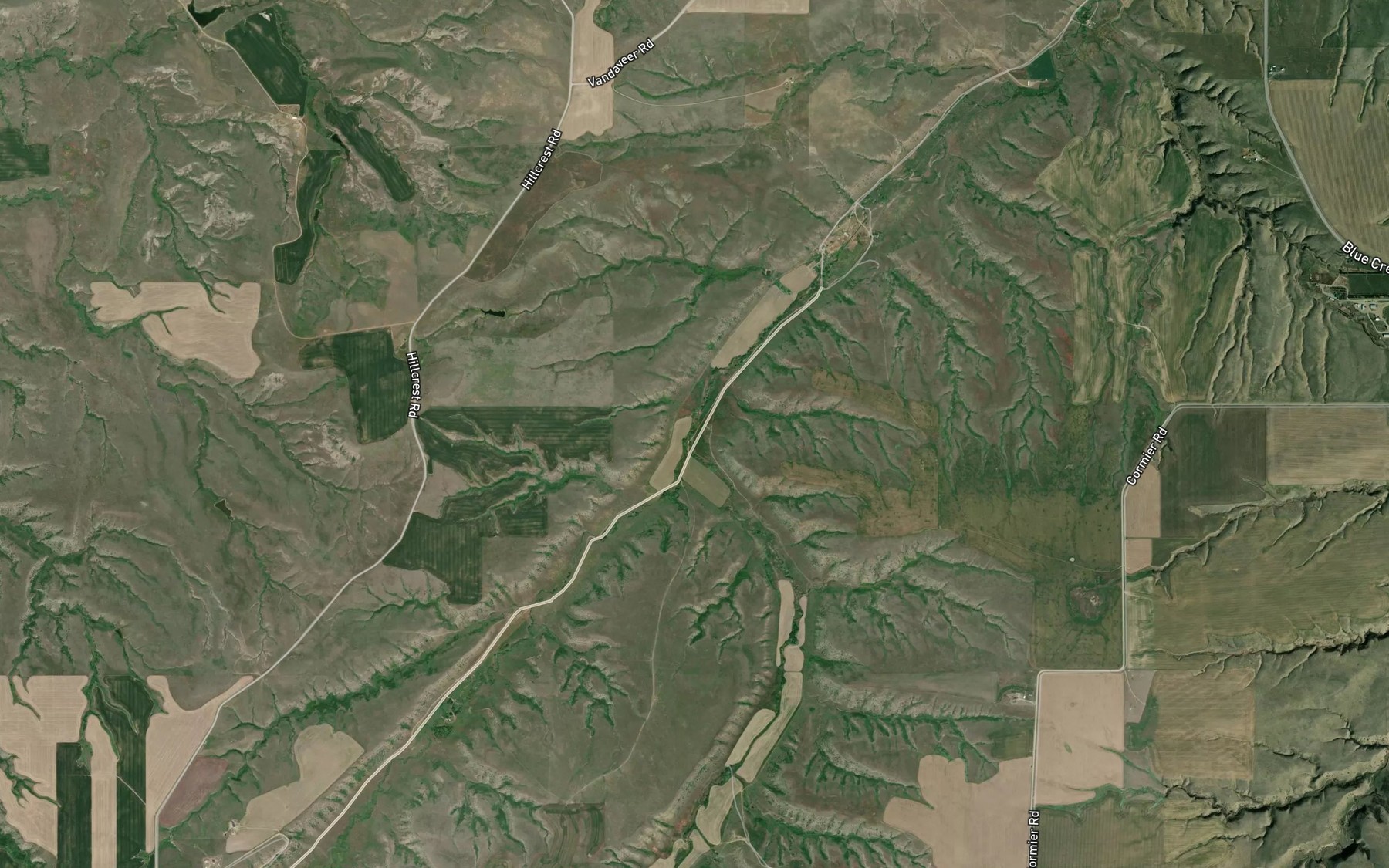 Satellite map of the Wyman Creek