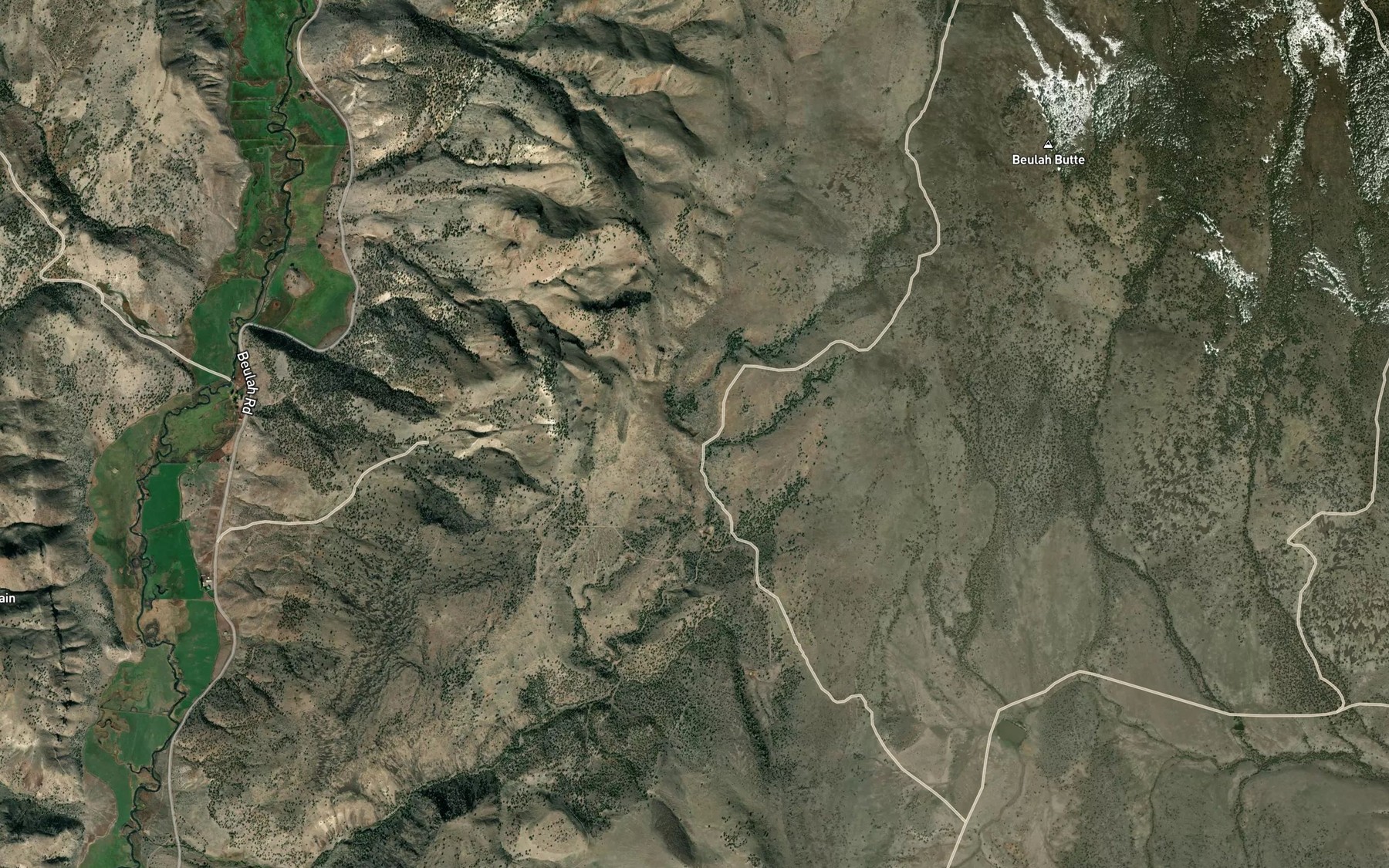 Satellite map of the Currey Reservoir