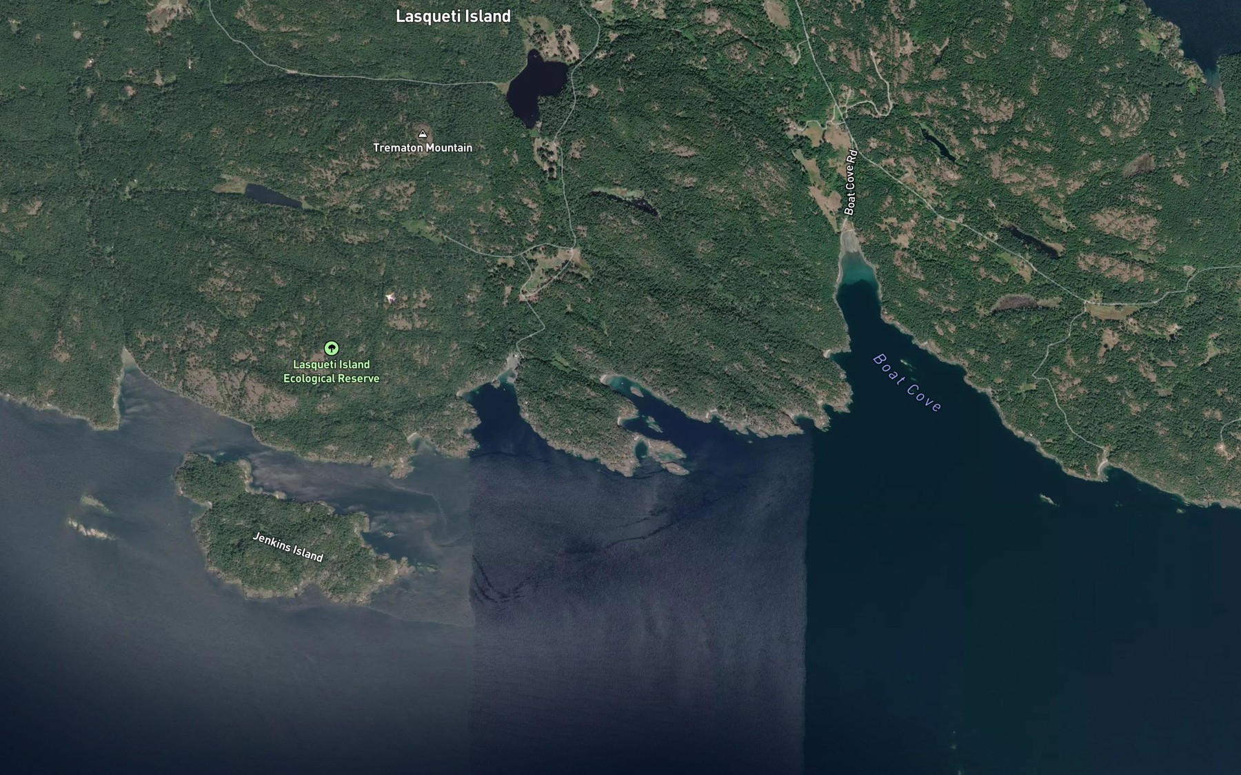Satellite map of the Old House Bay