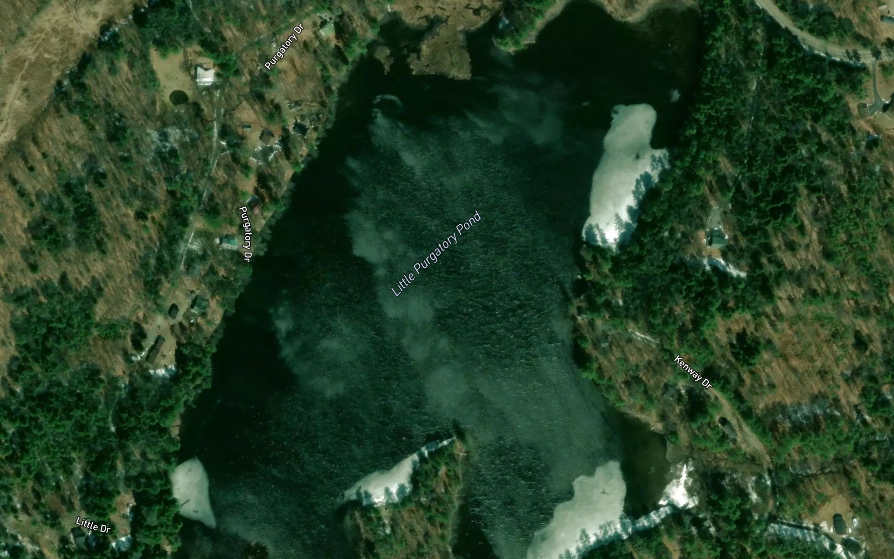 Satellite map of the Little Purgatory Pond