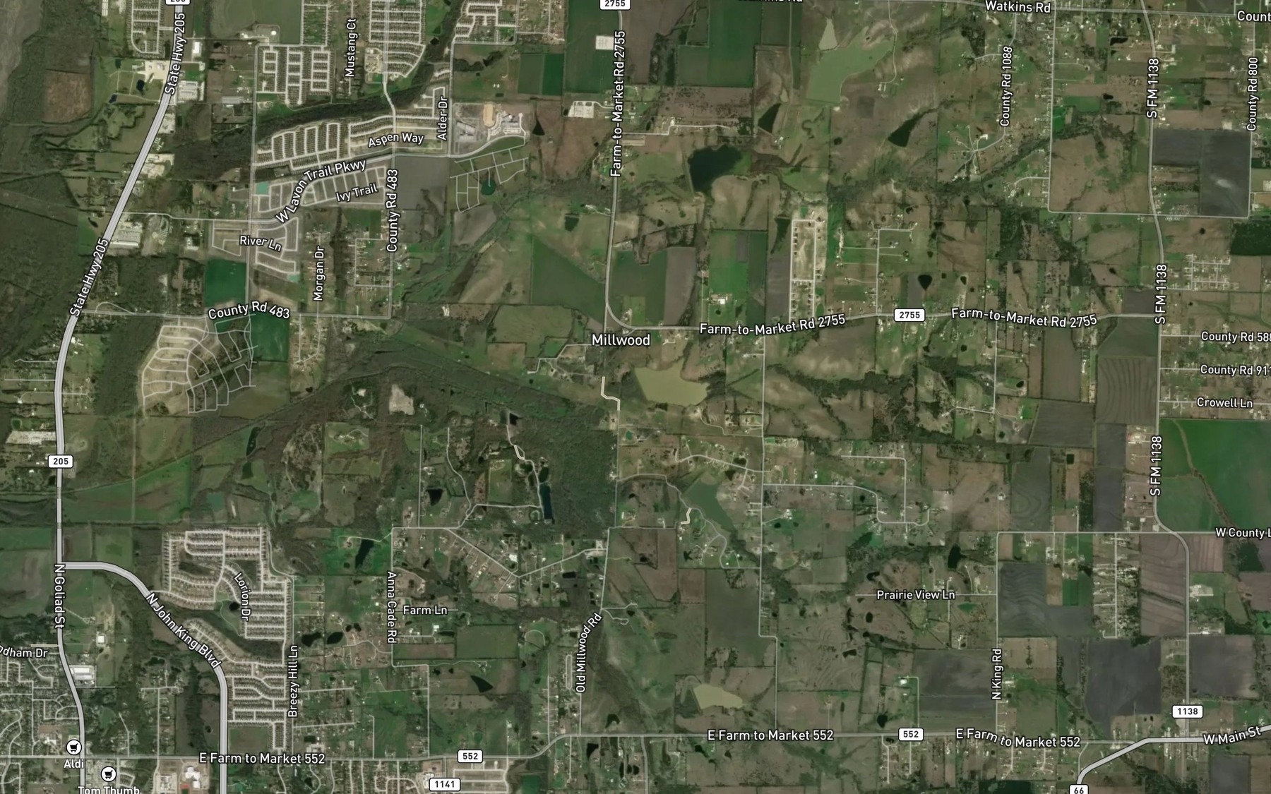 Satellite map of the Soil Conservation Service Site 3a Reservoir