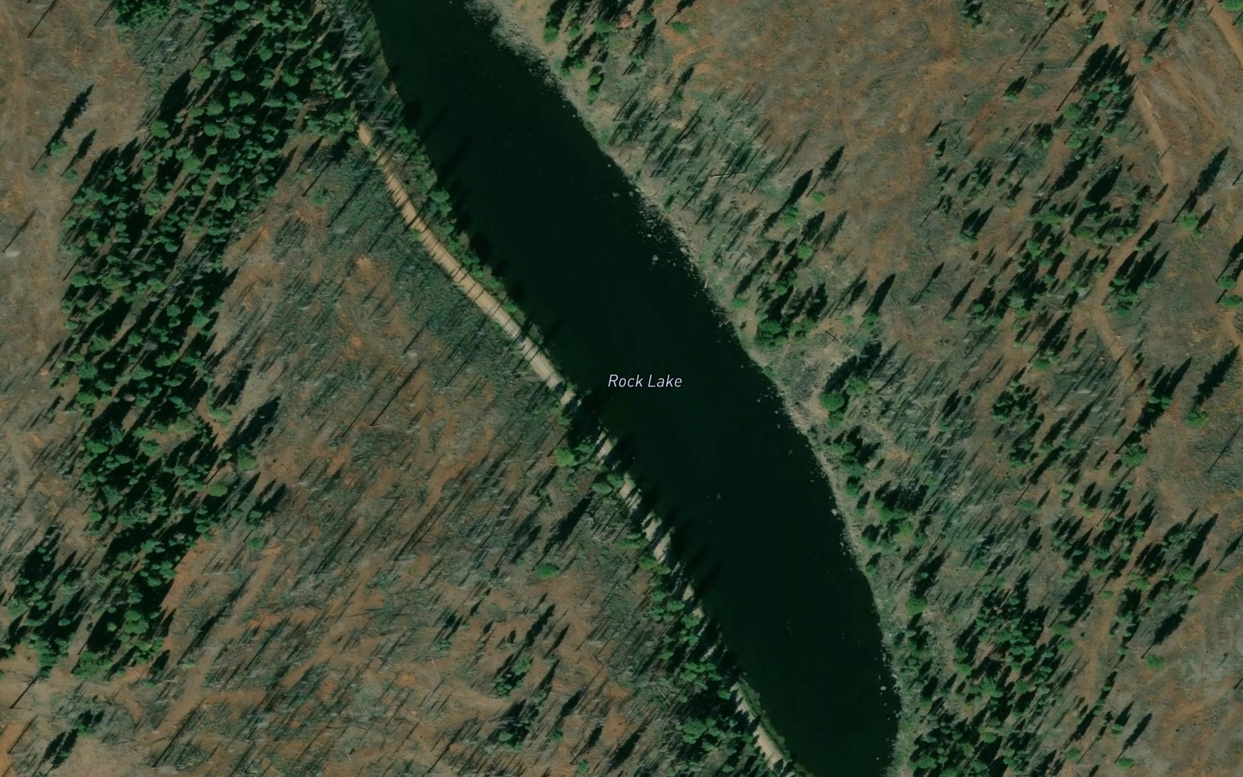 Satellite map of the Rock Lake