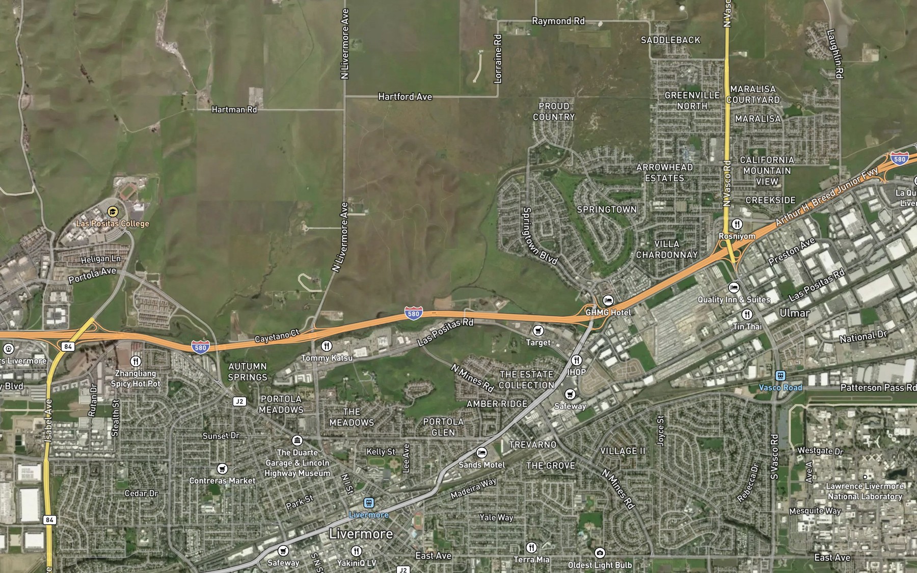 Satellite map of the Arroyo Seco