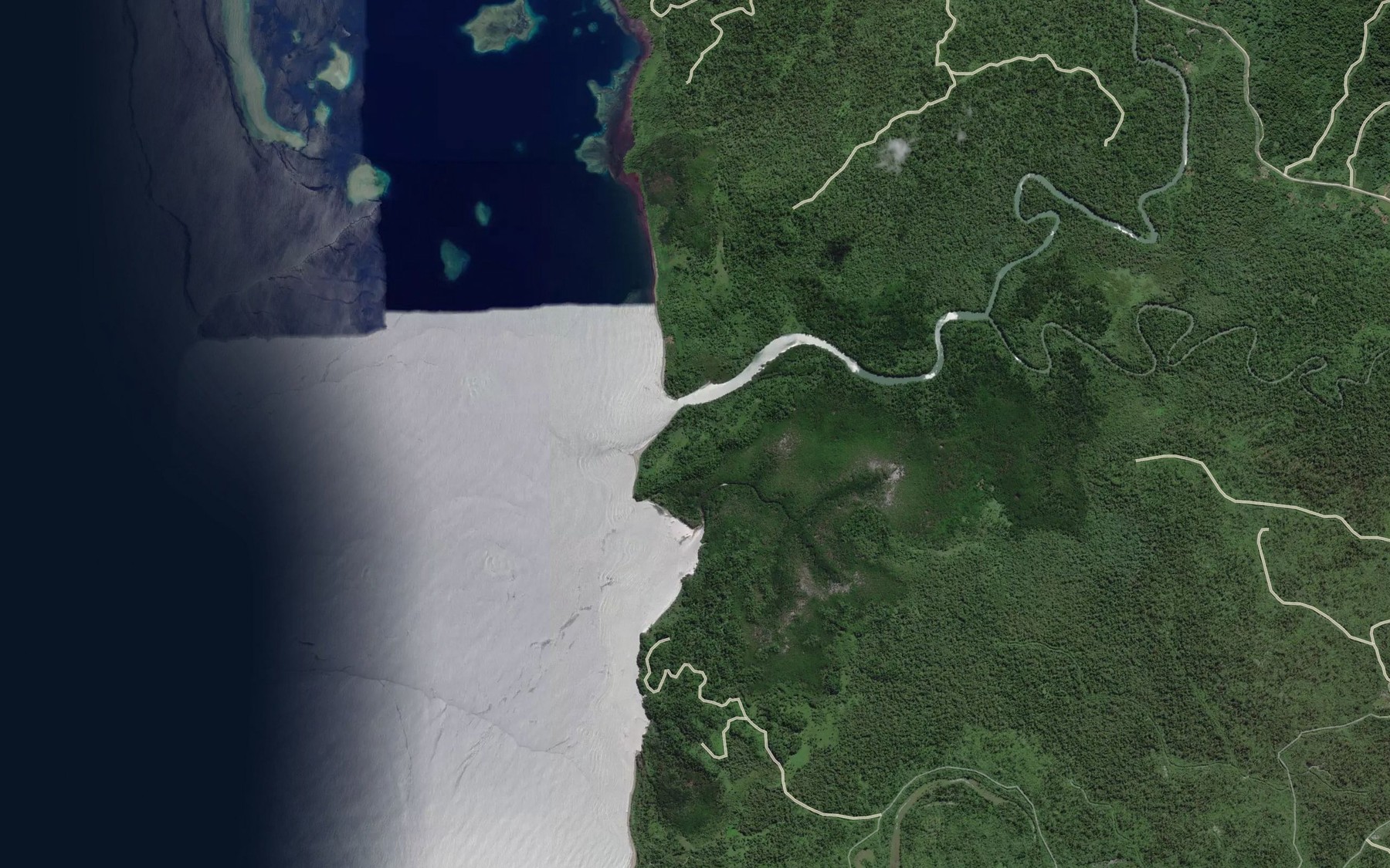 Satellite map of the Wunangamata River