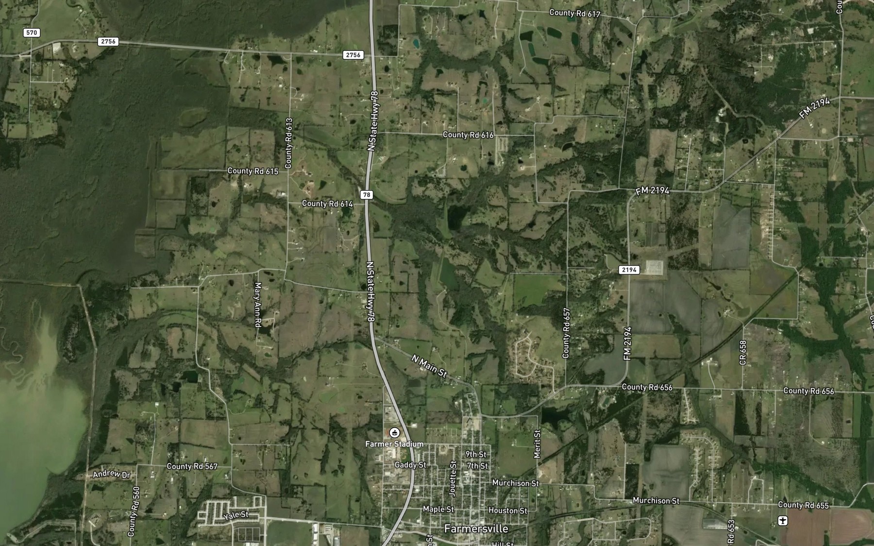 Satellite map of the Soil Conservation Service Site 80 Reservoir