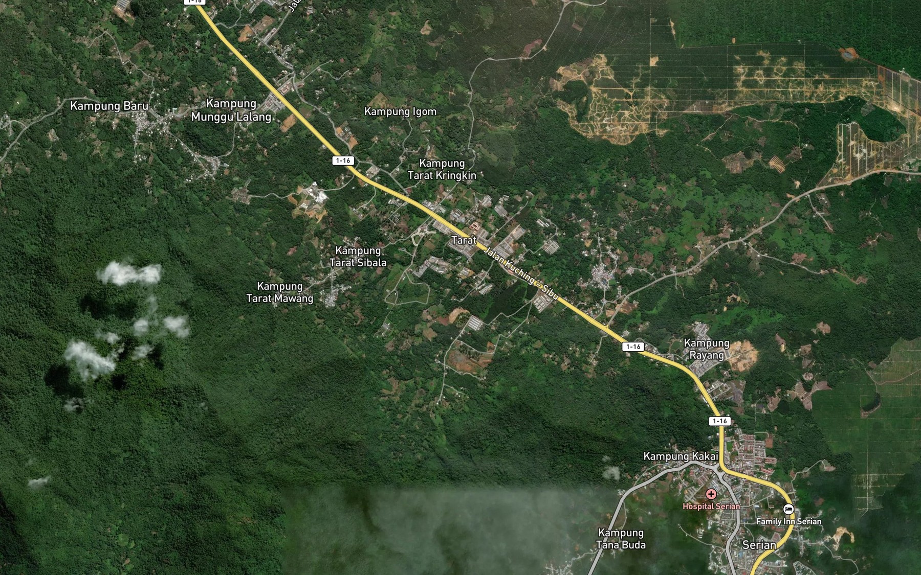 Satellite map of the Sungai Bangkuk