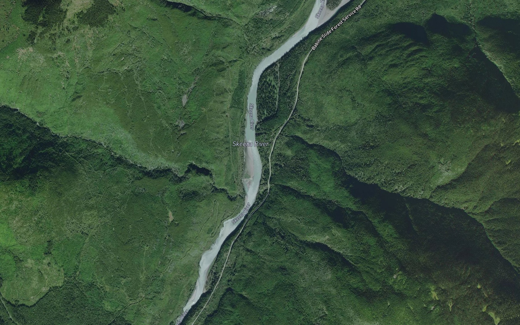 Satellite map of the Blackstock Creek