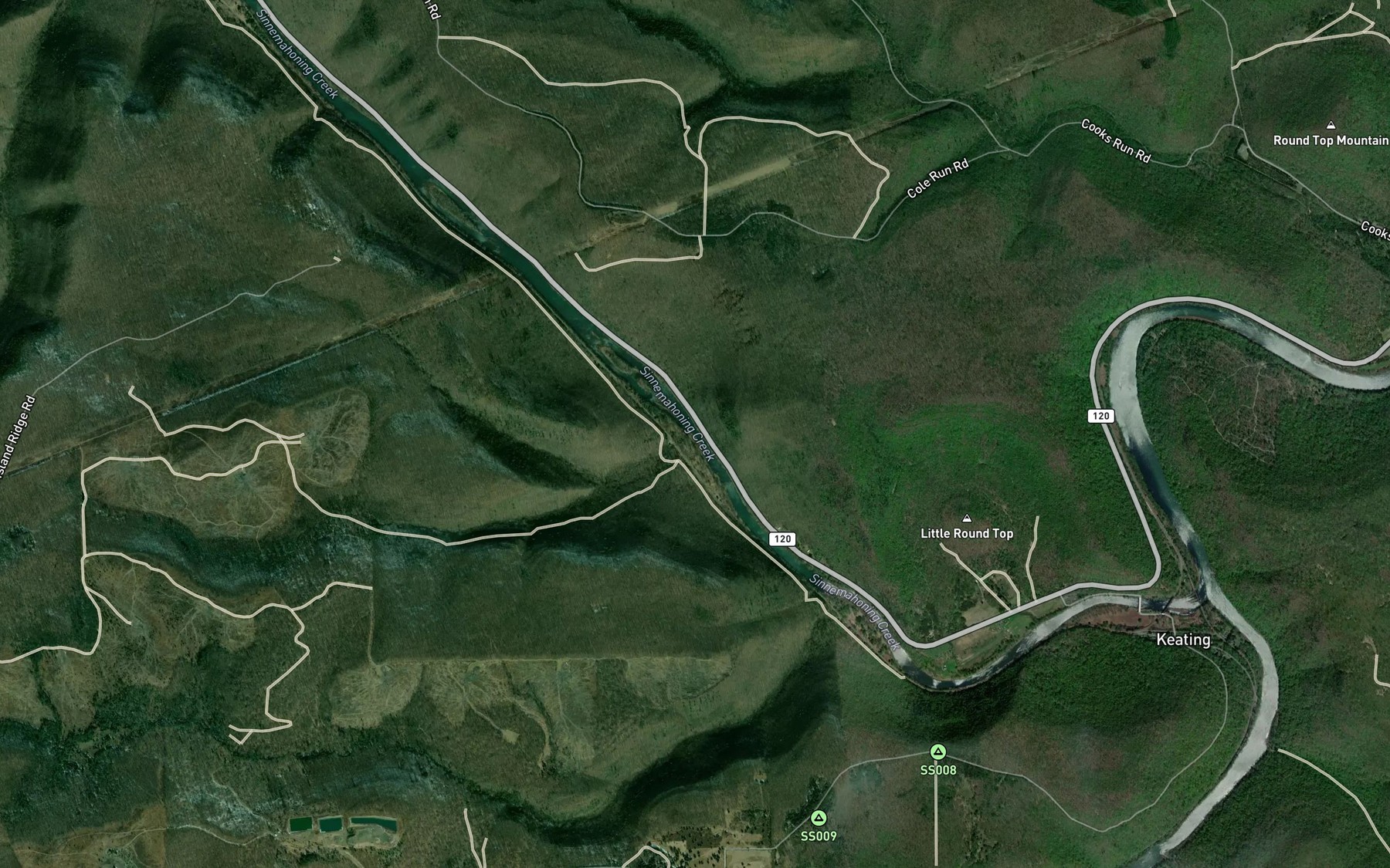 Satellite map of the Wistar Run
