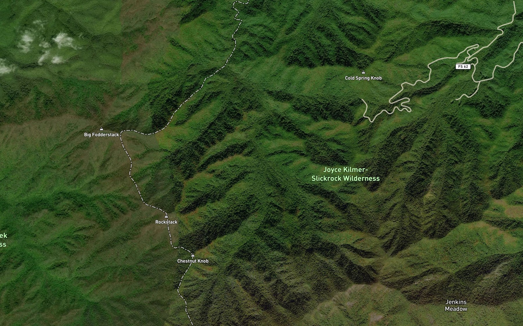 Satellite map of the Rust Branch