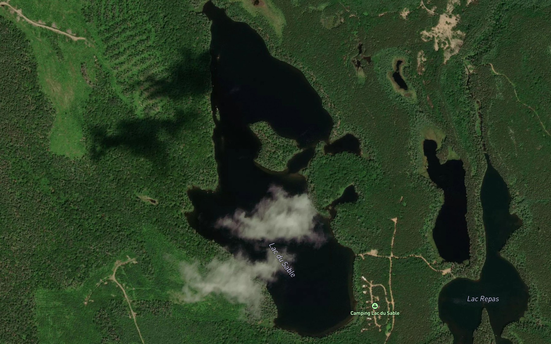Satellite map of the Lac du Sable