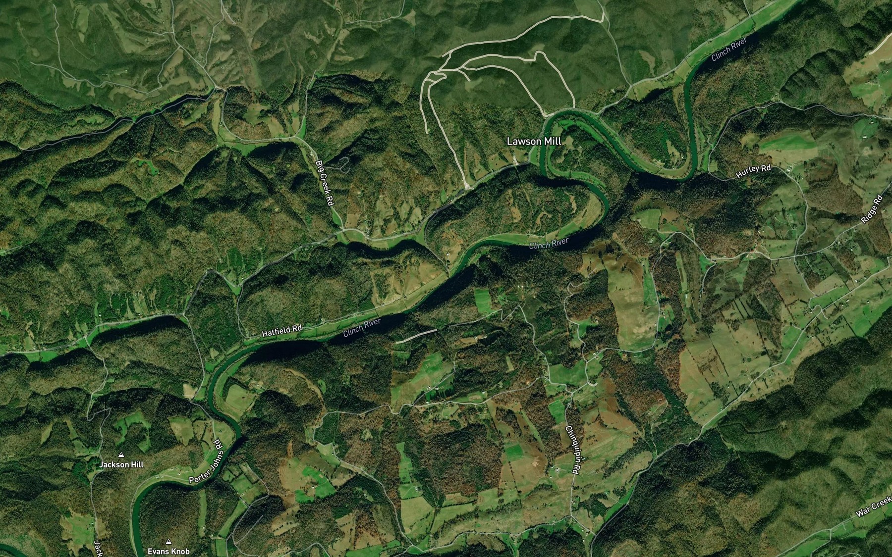 Satellite map of the Big Creek