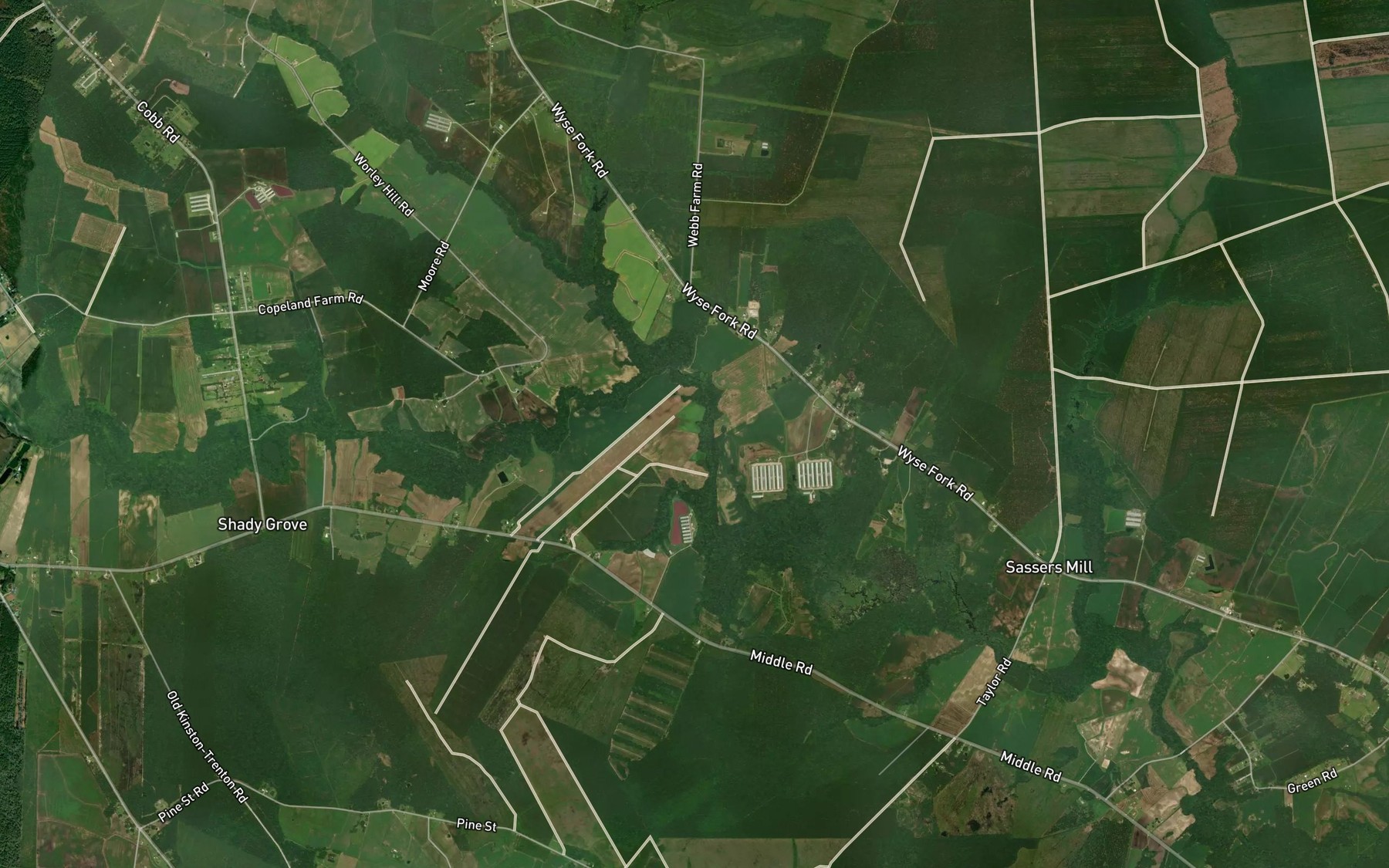 Satellite map of the Rattlesnake Branch