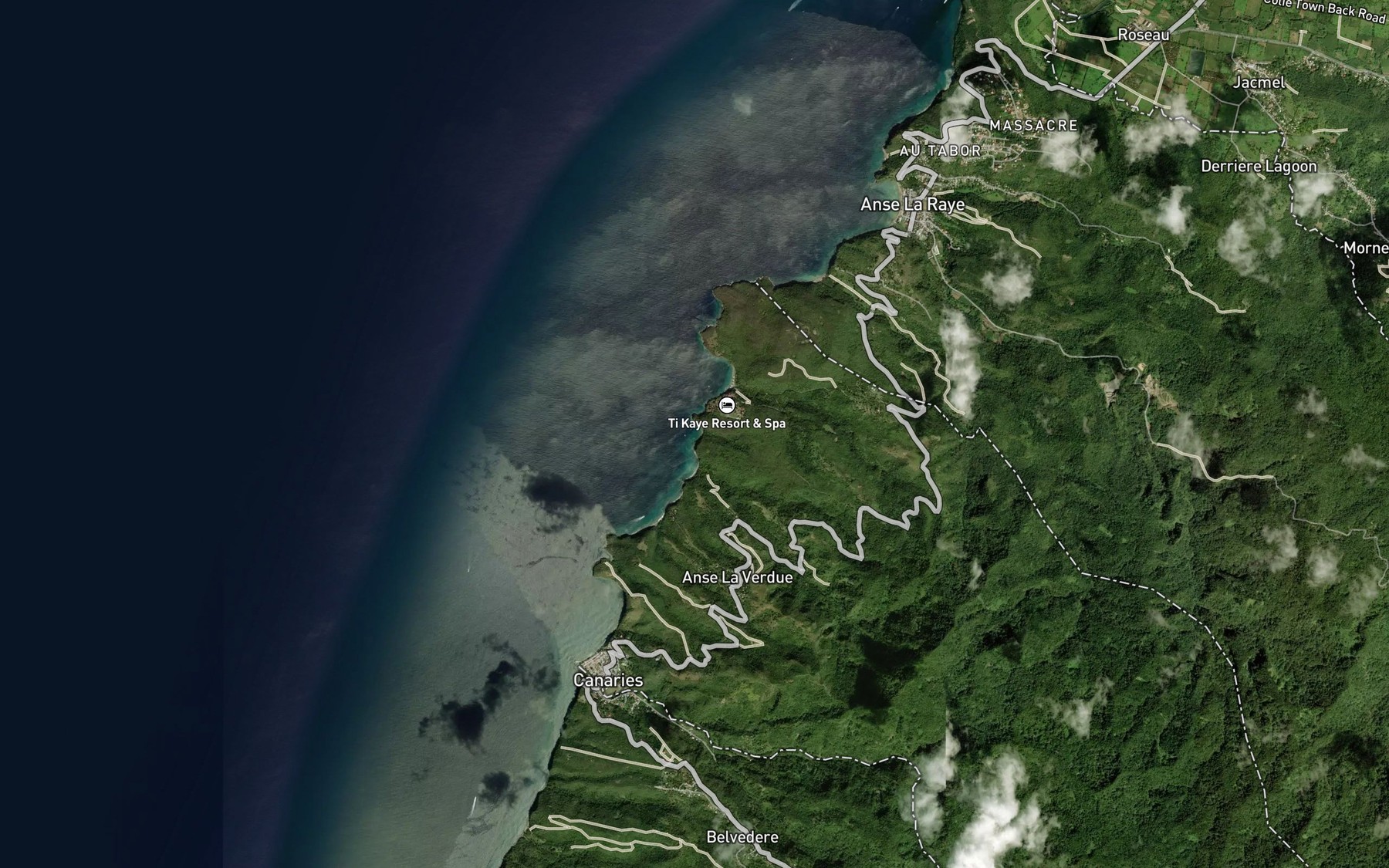 Satellite map of the Petit Trou