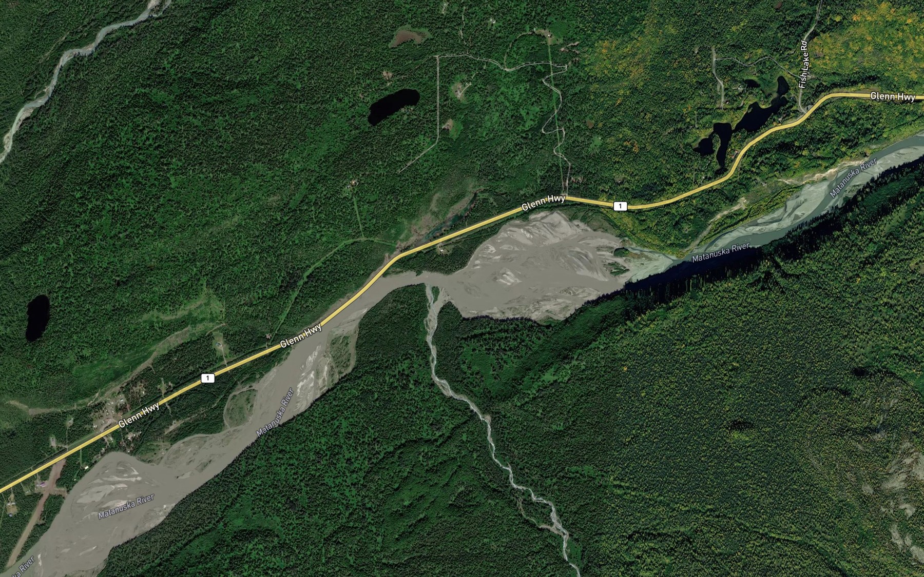 Satellite map of the Carpenter Creek
