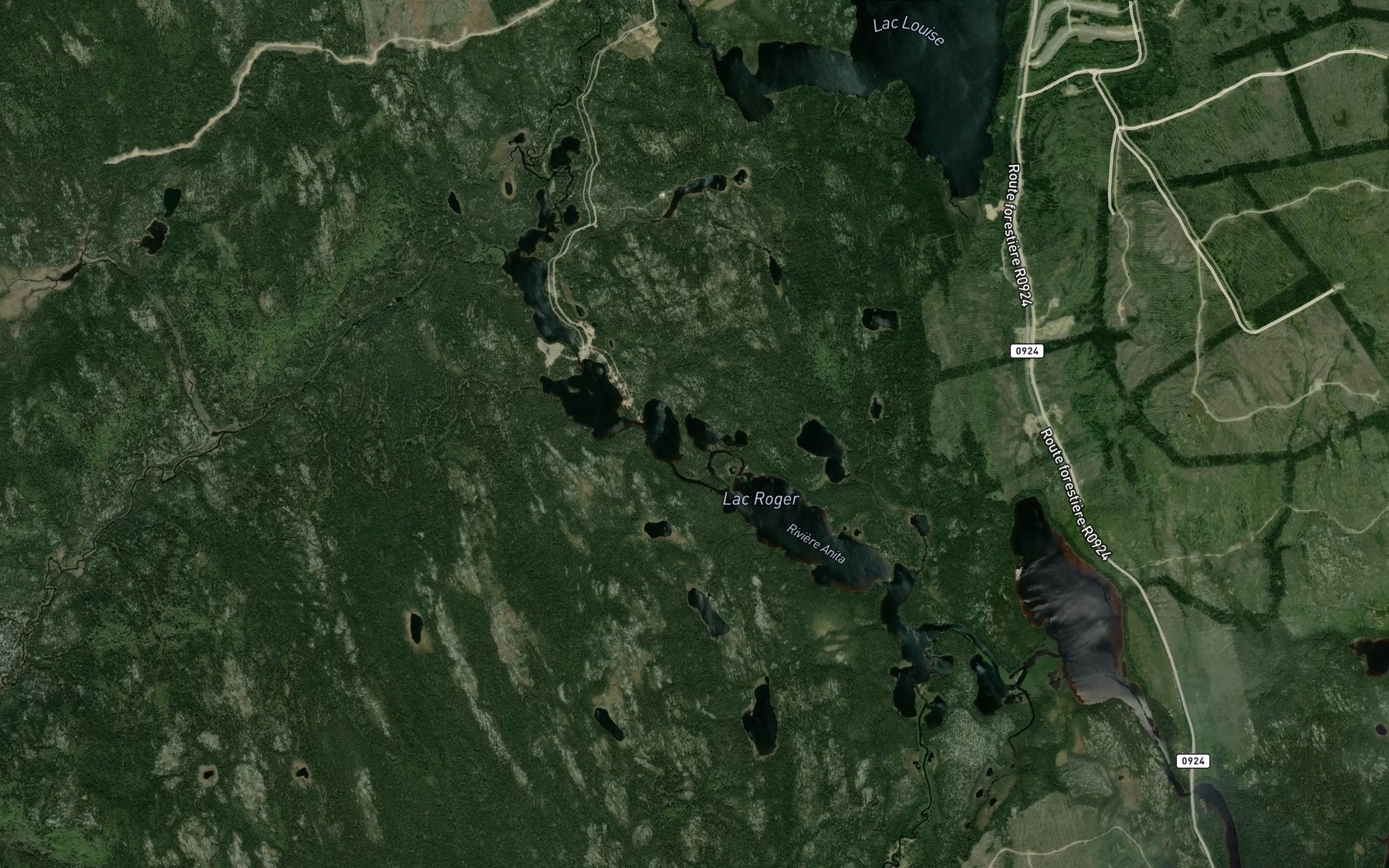 Satellite map of the Lac Verreault