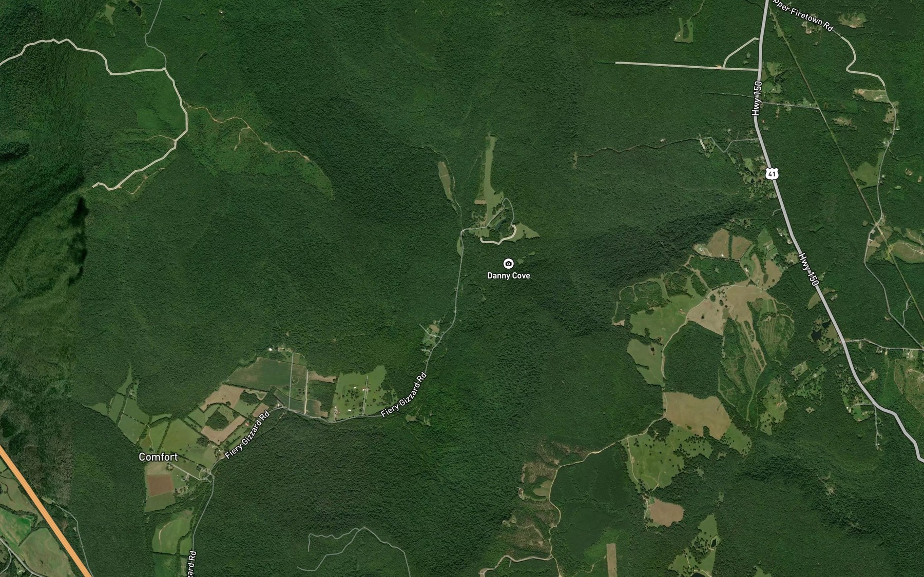 Satellite map of the Denny Cove Branch