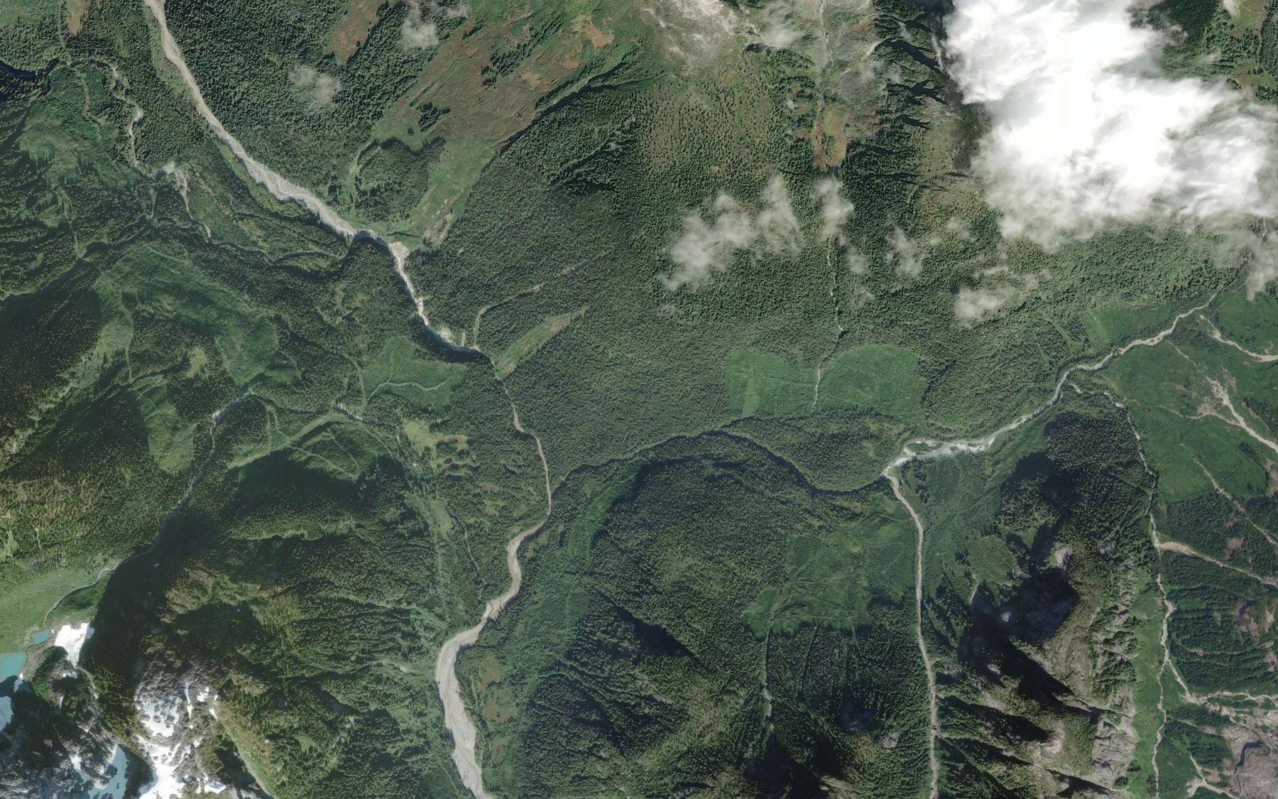Satellite map of the Charnaud Creek