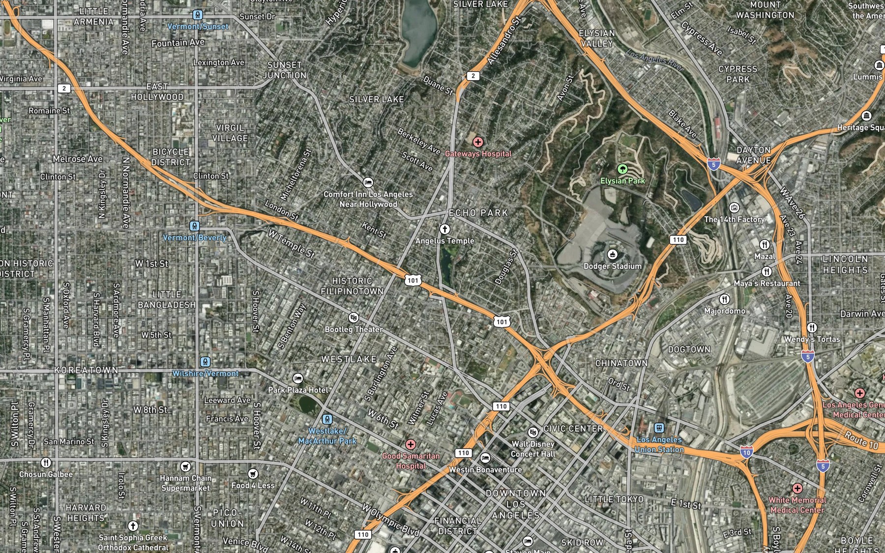 Satellite map of the Spot 1