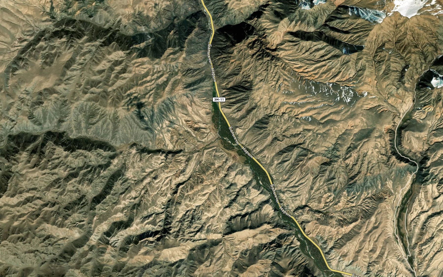 Satellite map of the Karakokty