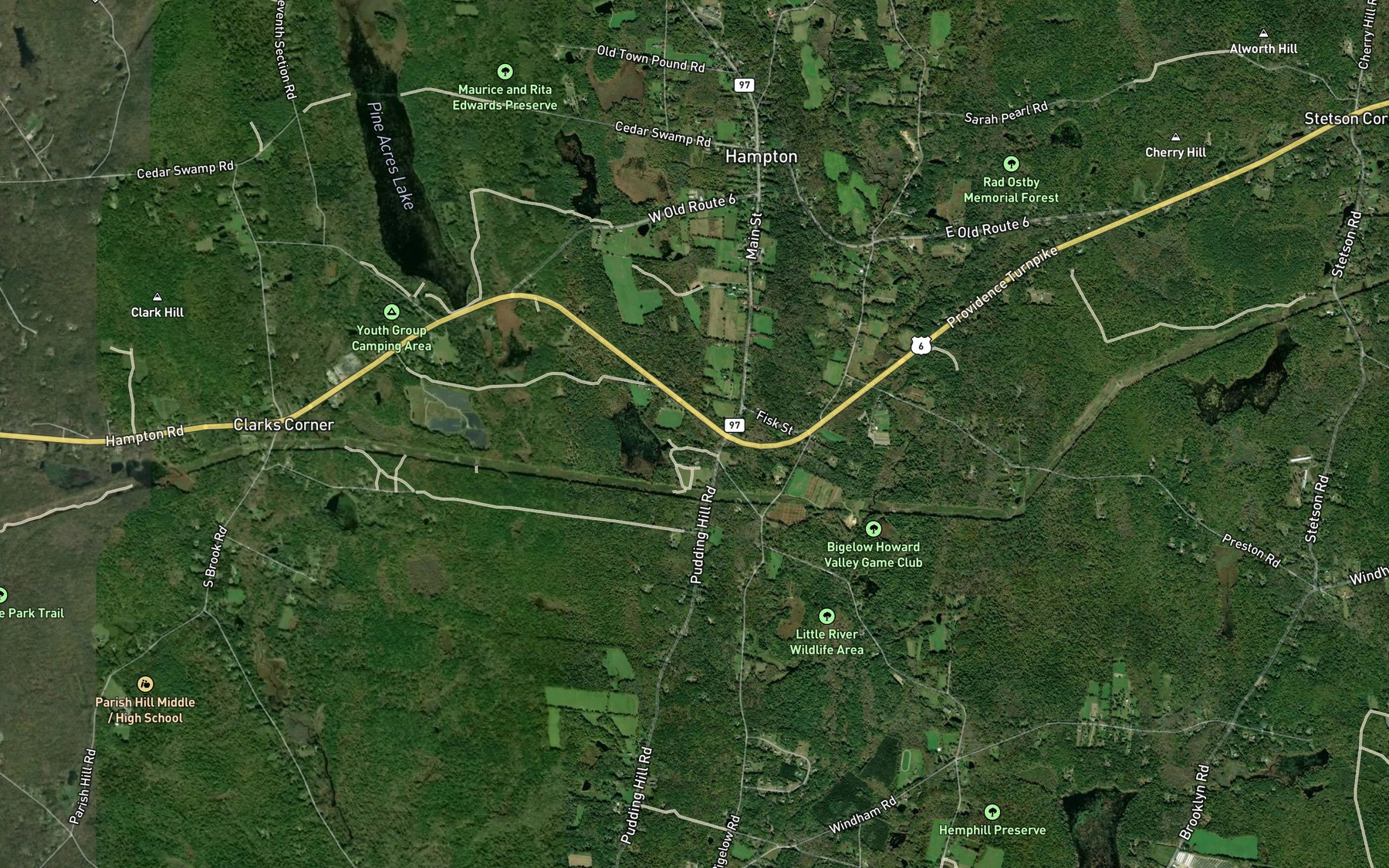 Satellite map of the Holt Brook