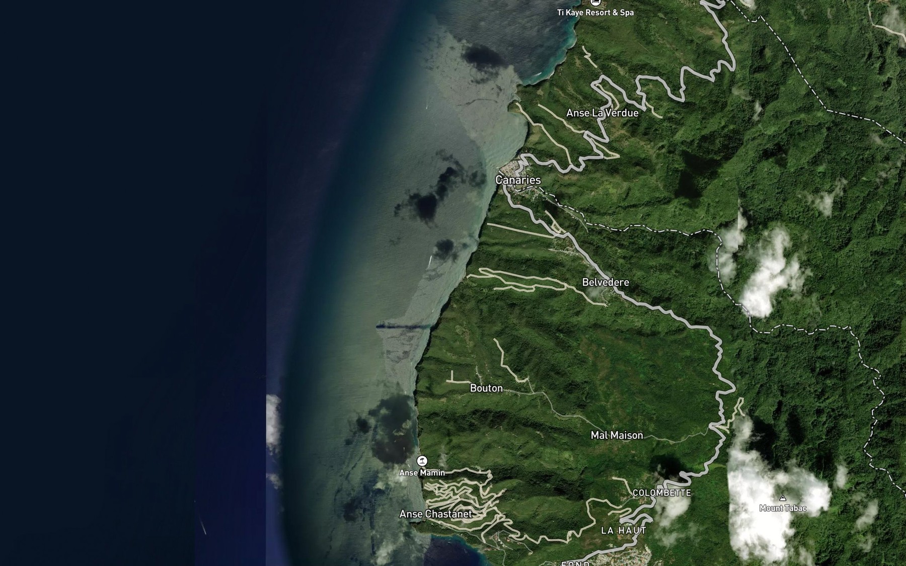 Satellite map of the Anse Mahaut
