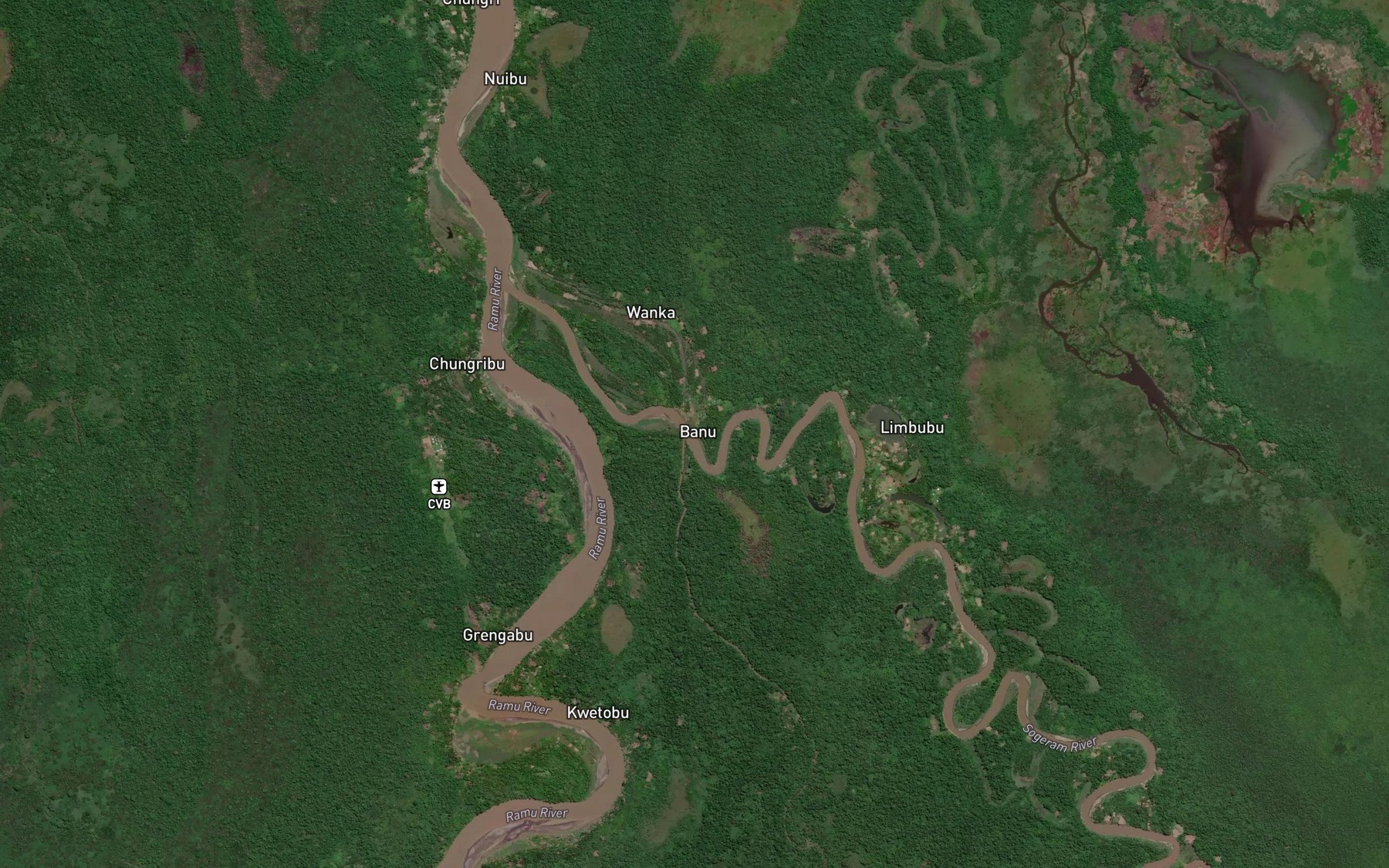 Satellite map of the Sogeram River