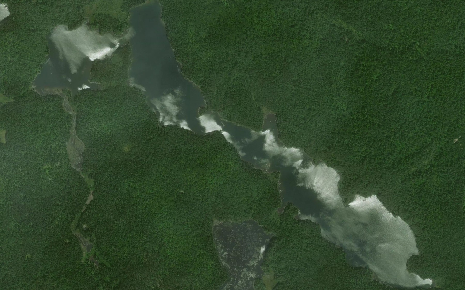 Satellite map of the Little Long Lake