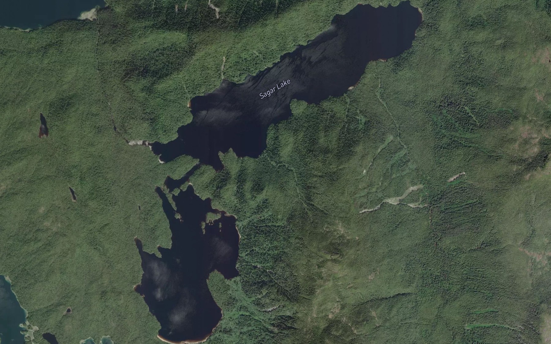 Satellite map of the Sagar Lake