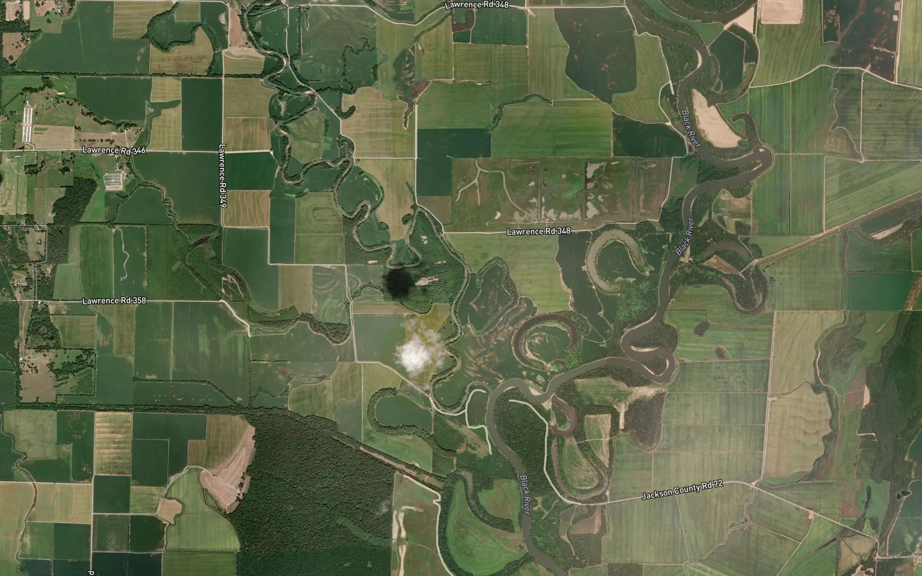 Satellite map of the Caney Creek
