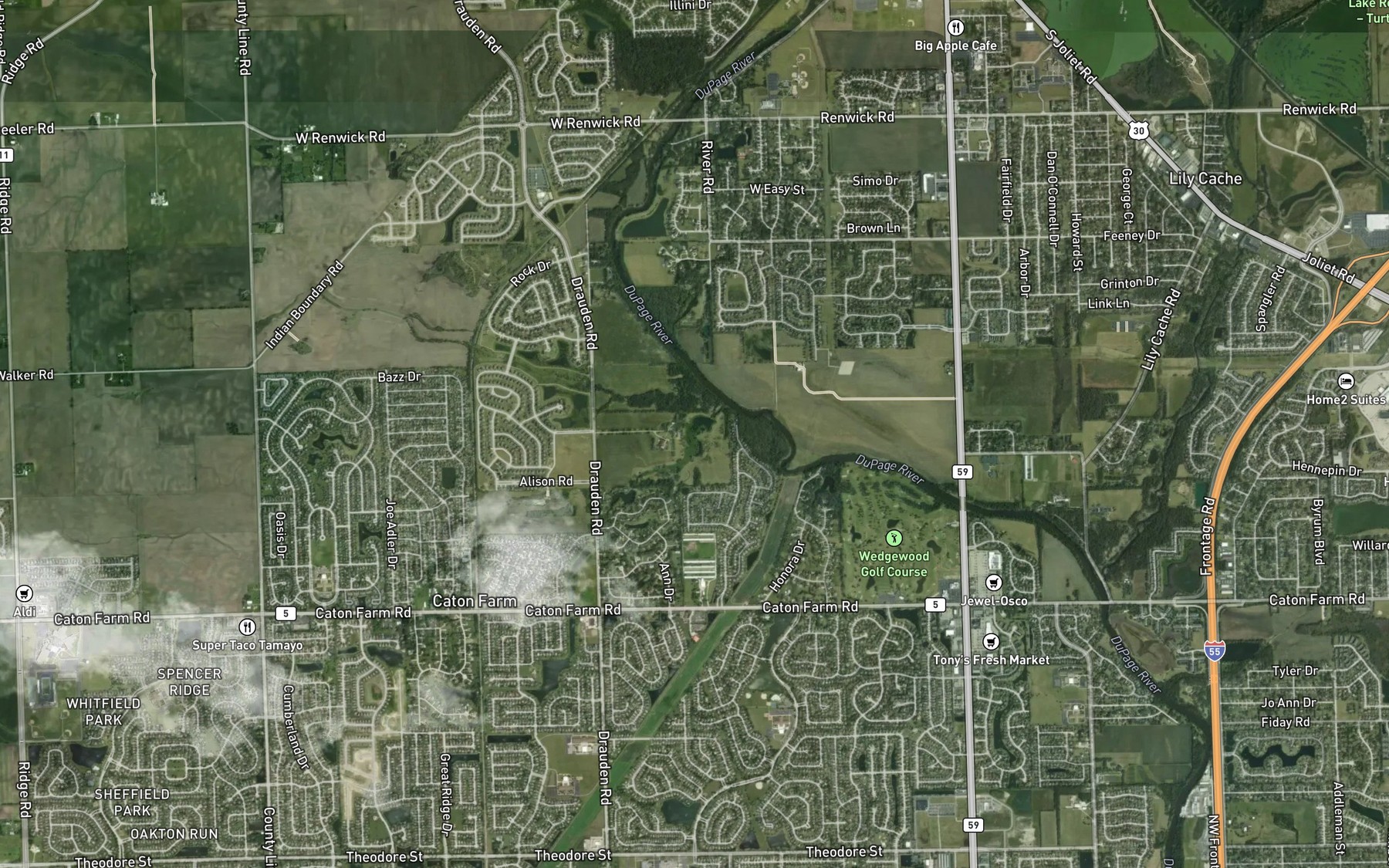 Satellite map of the Spot 1