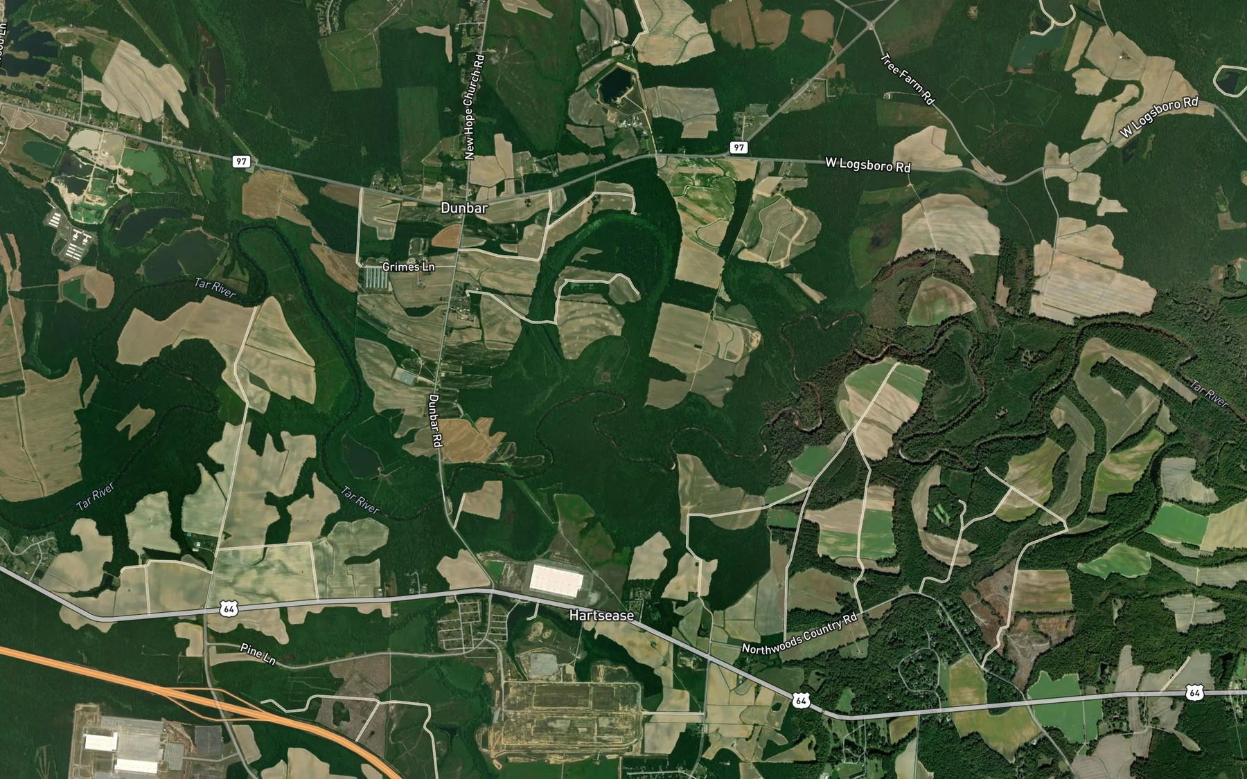 Satellite map of the Key Branch