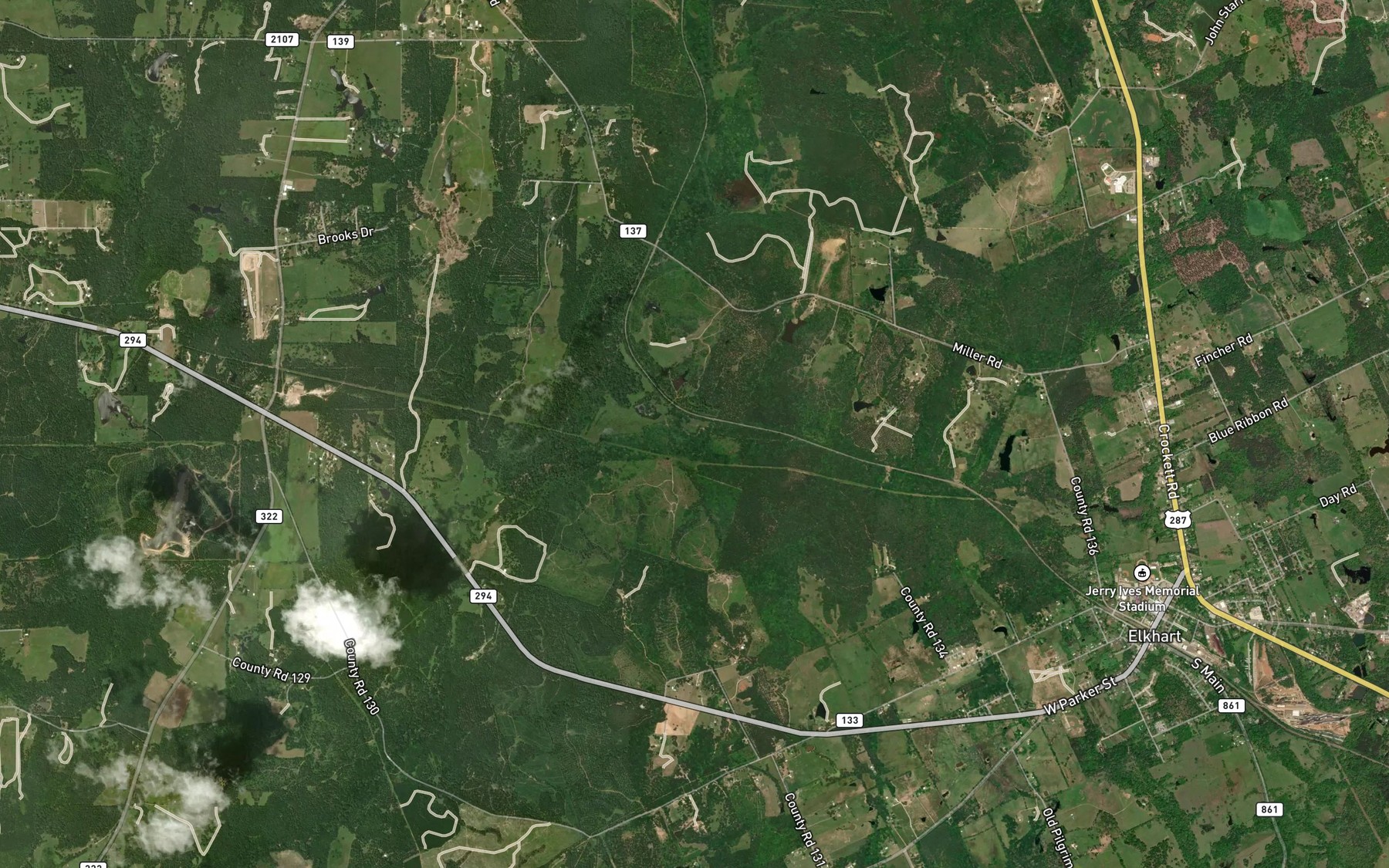 Satellite map of the Spring Branch
