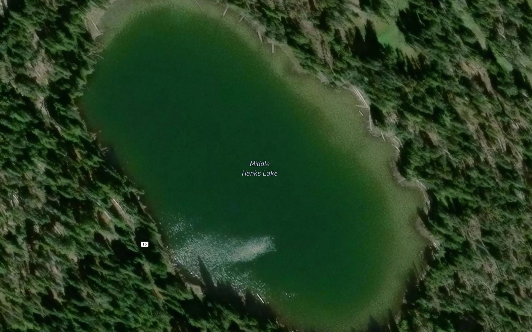 Satellite map of the Middle Hanks Lake