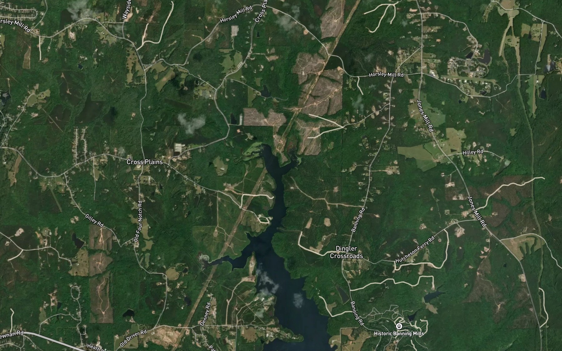 Satellite map of the Little Snake Creek