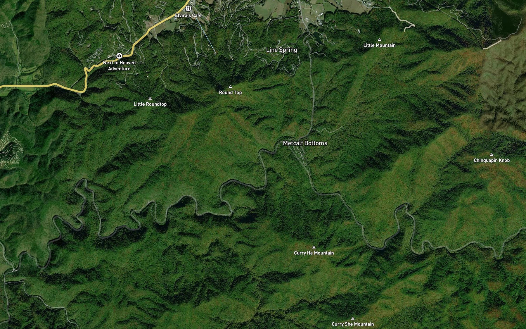 Satellite map of the Strickler Branch
