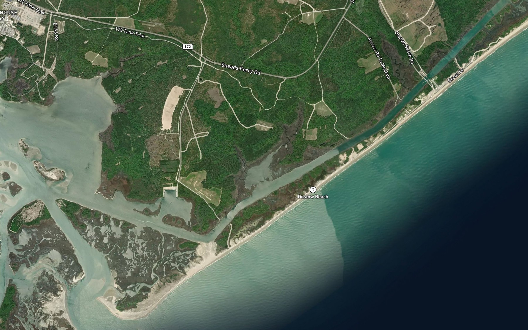 Satellite map of the Holover Creek