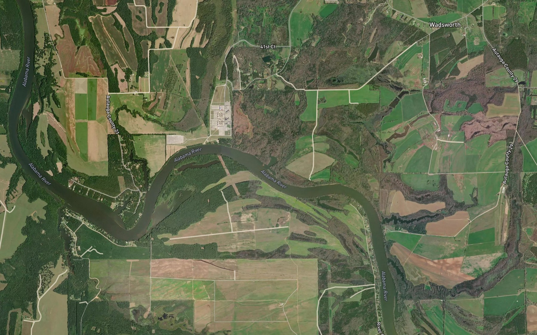 Satellite map of the Rocky Branch