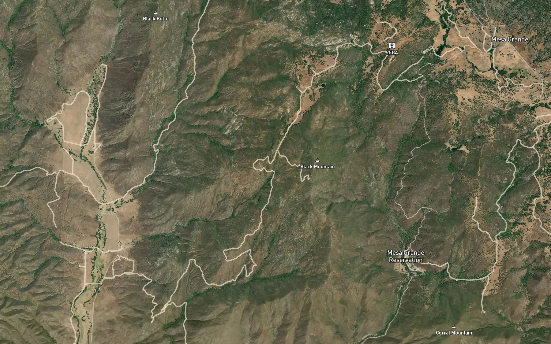 Satellite map of the Black Mountain Spring