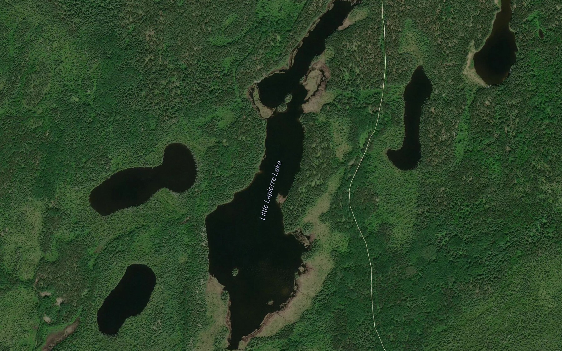 Satellite map of the Little Lapierre Lake