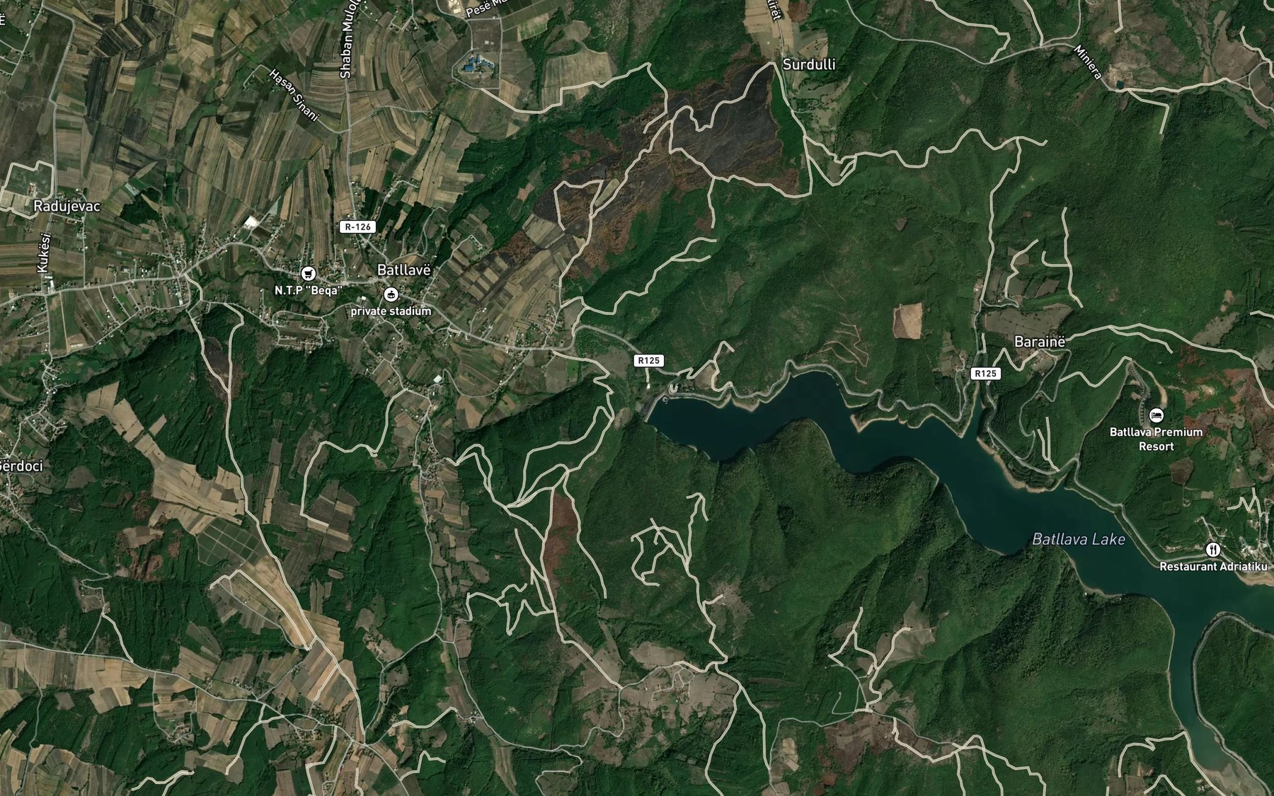 Satellite map of the Batlavska Reka